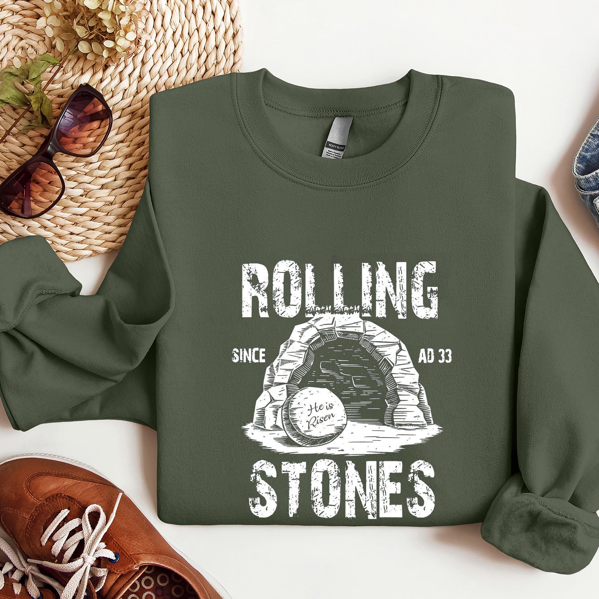 Easter Jesus Shirt, Rolling Stones Shirt, Christian Easter Shirt, Christian Shirt, He is Risen T Shirt, Bible Verse Shirt, Funny Easter Gift. ILAF52